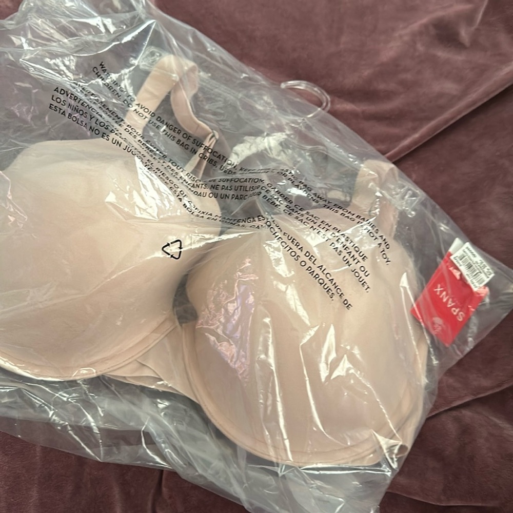 Spanx bra 36DDD rosy pink bra full coverage lightly lined NWT